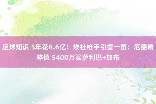 足球知识 5年花8.6亿！埃杜枪手引援一览：厄德精粹值 5400万买萨利巴+加布