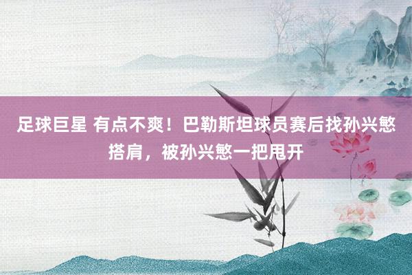 足球巨星 有点不爽！巴勒斯坦球员赛后找孙兴慜搭肩，被孙兴慜一把甩开