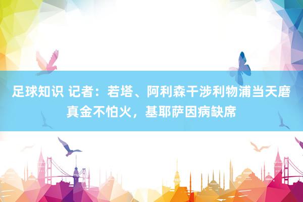 足球知识 记者：若塔、阿利森干涉利物浦当天磨真金不怕火，基耶萨因病缺席