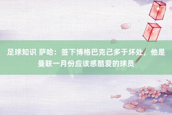 足球知识 萨哈：签下博格巴克己多于坏处，他是曼联一月份应该感酷爱的球员