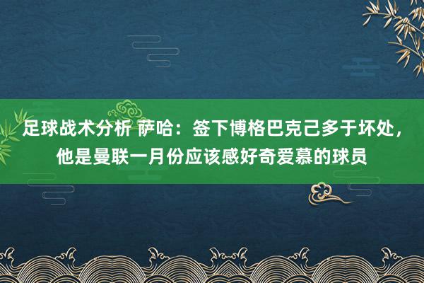 足球战术分析 萨哈：签下博格巴克己多于坏处，他是曼联一月份应该感好奇爱慕的球员