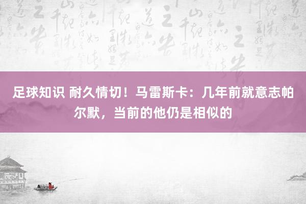 足球知识 耐久情切！马雷斯卡：几年前就意志帕尔默，当前的他仍是相似的