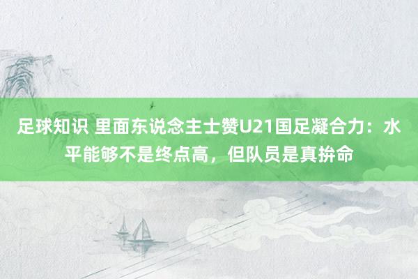 足球知识 里面东说念主士赞U21国足凝合力：水平能够不是终点高，但队员是真拚命