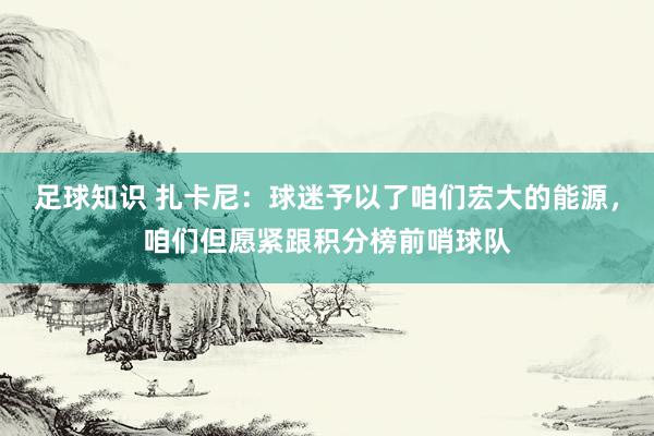 足球知识 扎卡尼：球迷予以了咱们宏大的能源，咱们但愿紧跟积分榜前哨球队